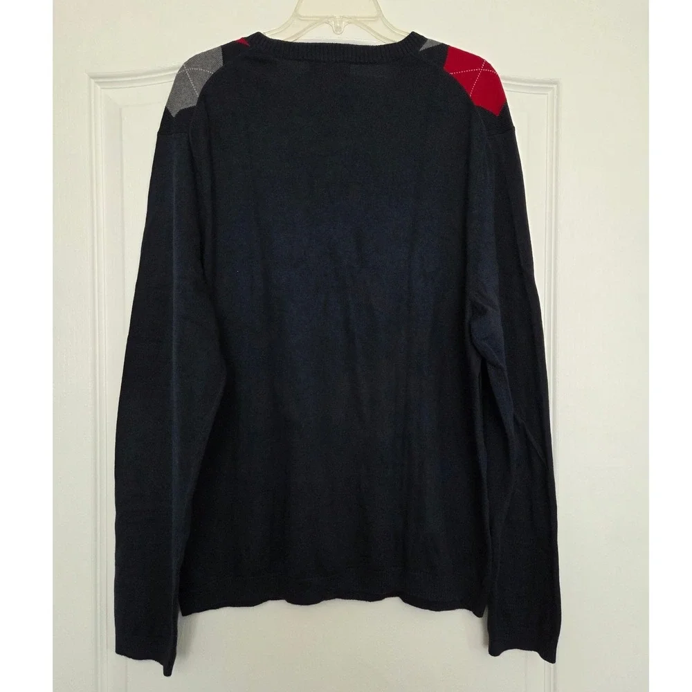 Banana Republic Cashmere Blnd Argyle Sweater High V-Neck‎ Pullover Men Sz XL